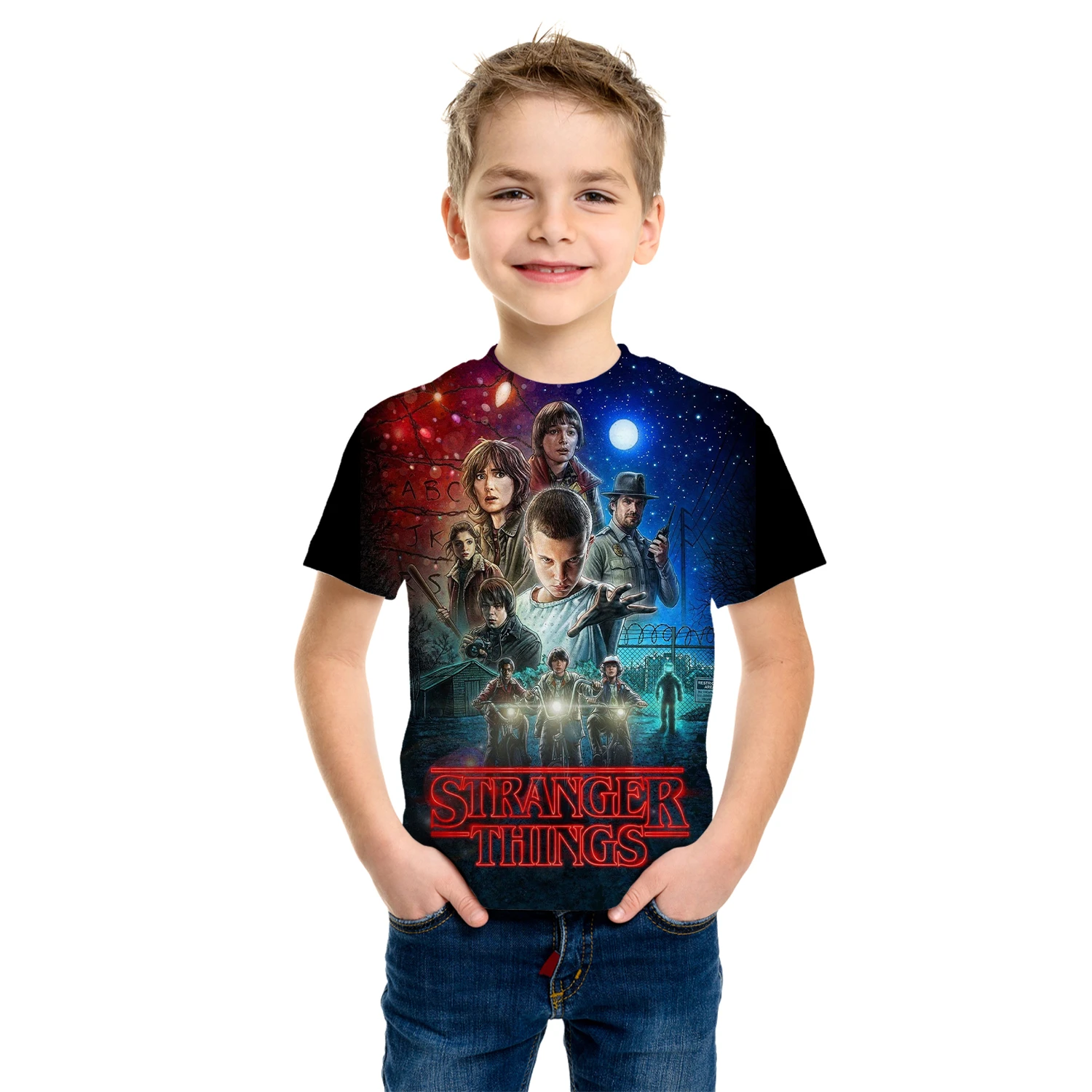 Camiseta de Stranger Things 3 para ropa de manga corta de secado rápido, divertidas camisetas de gran tamaño de Anime|Camisetas| - AliExpress
