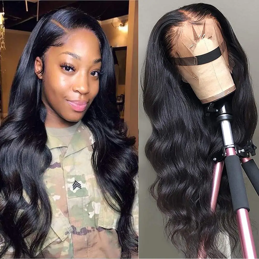 Объемная волна Синтетические волосы на кружеве парики человеческих волос