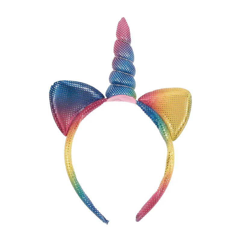 20rainbow Nishine, Радужный цветной хвост, единорог, повязки на голову с рогом, блестящие ушки, дети, девочки, принцесса, коса, парик, повязки для волос, аксессуары для волос - Цвет: 20rainbow