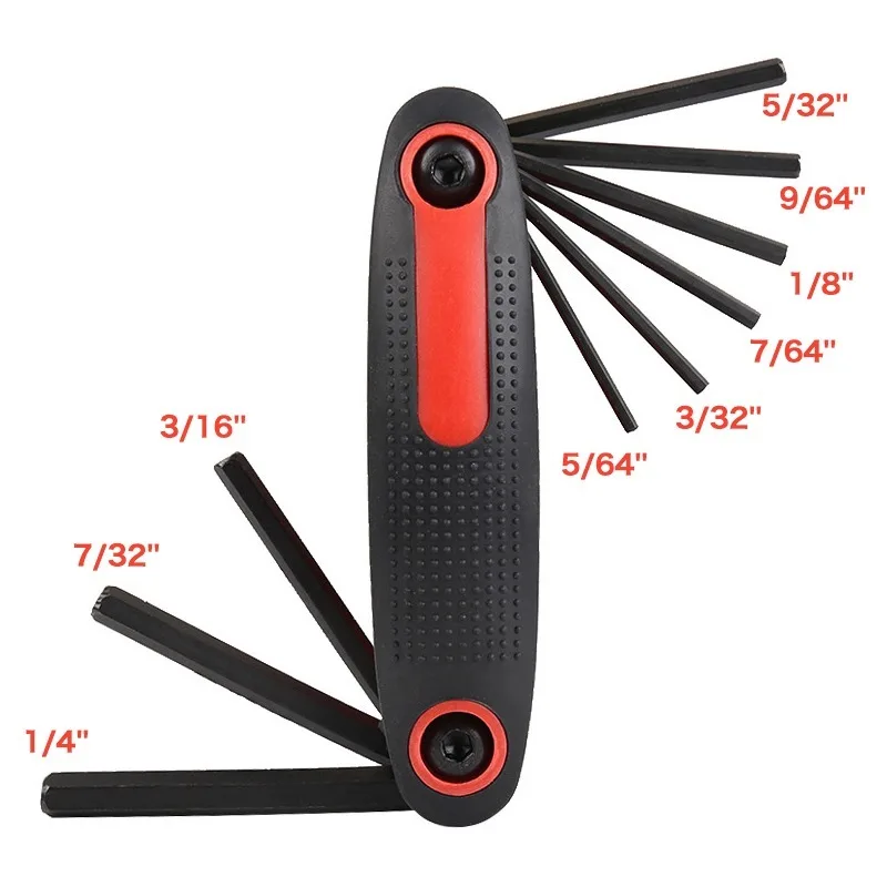 

9 In 1 Folding Hexagon Wrench Set Plum Blossom Hexagon Bike Repair Tool Set Portabl Pocket Tool Set Hex Key Set