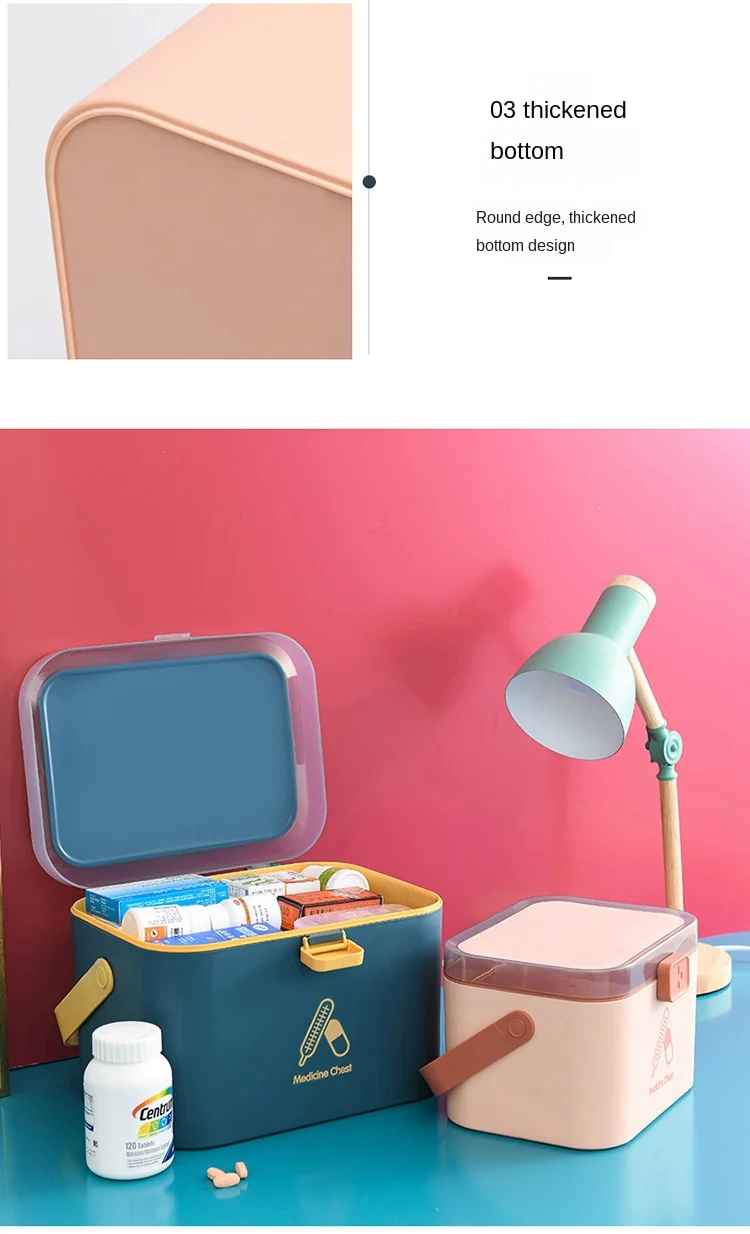 Home Care Medicine Box Portable Large First Aid Medicine Box Travel Plastic Medicine Box Multi-layer Medicine Storage Box