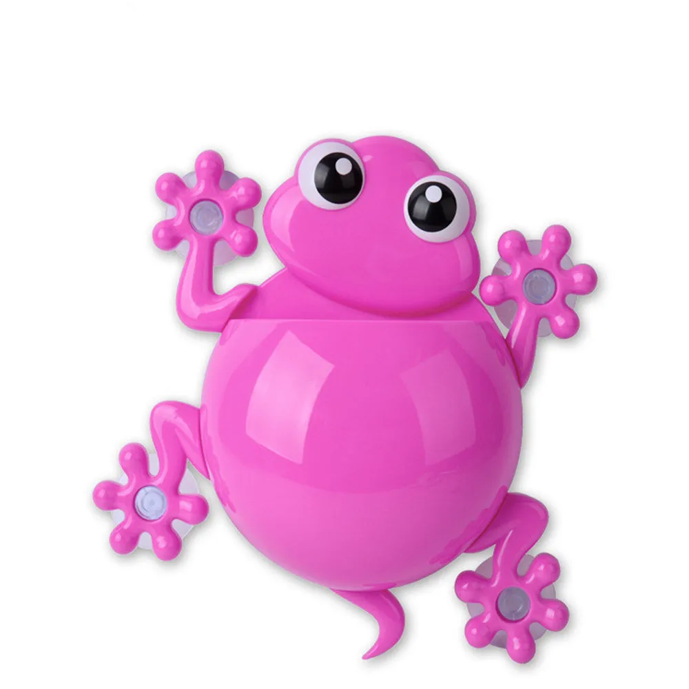 4 цвета мультфильм присоска Gecko держатель зубной щетки настенная присоска крюк зубная щетка держатель домашний декор для детей аксессуары для ванной комнаты - Цвет: rosered