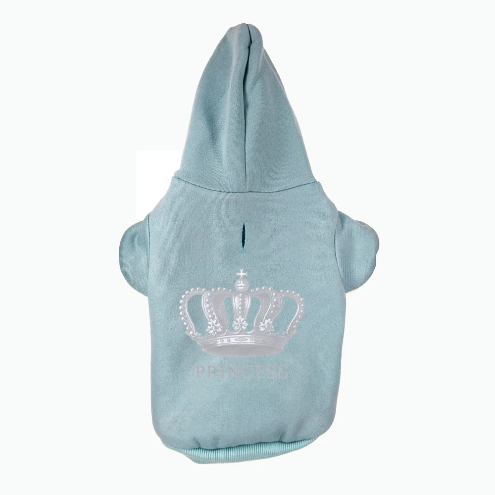Dog Hoodies Silver PRINCESS Printed for Pet Puppy Cat Clothes Hoodies Jumpers Tracksuits for Chihuahua Teacup Care and Large Dogs pet jacket