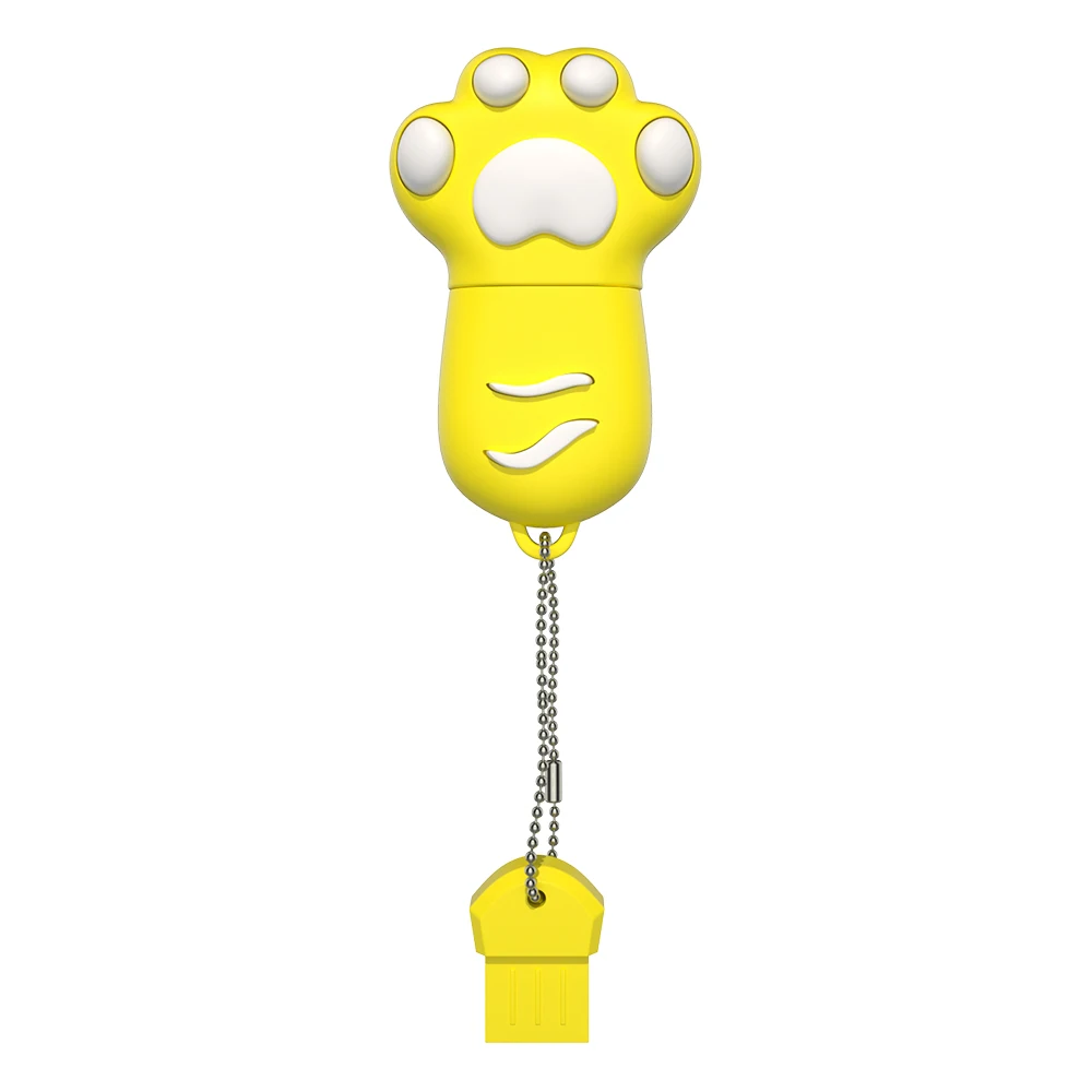 yellow Флеш-накопитель, 4 ГБ, 8 ГБ, 16 ГБ, милая usb флеш-карта, 32 ГБ, 64 ГБ, милая коготь кошки, карта памяти, устройство для хранения, usb, Подарочная флешка - Цвет: yellow