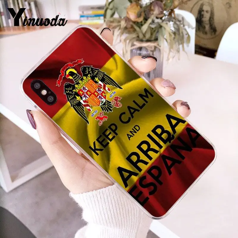 Yinuoda Испанский флаг цветной чехол для телефона Apple iPhone 8 7 6 6S Plus X XS max 5 5S SE XR