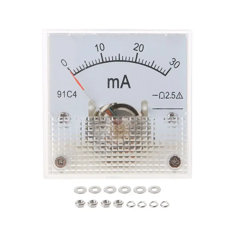 91C4 амперметр постоянного тока аналоговая панель измерителя тока механический указатель Тип 1/2/3/5/10/20/30/50/100/200/300/500mA A