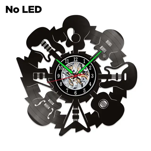 MCDFL Vinyl Record Wall Clock Modern Design Home Living Room Decoration Watch Clocks Object House Minimalist Decor Accessories W881-NO LED