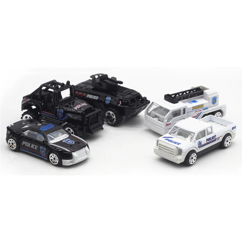 5 шт. набор полицейской спасательной команды модель Горячая 1: 64 сплав автомобиля обучающая игрушка автомобиль Рождество подарок на день рождения