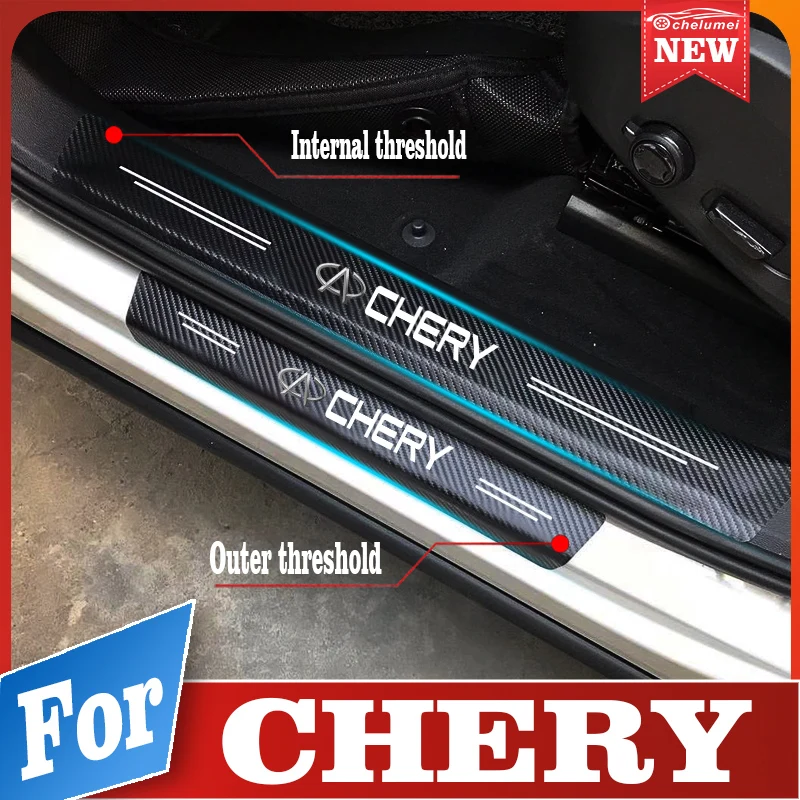 

For Chery Tiggo 3 4 5 7 T11 A1 A3 A5 Amulet PRO 8 Fulwin QQ Sticker at Door Accessories Door Sill Protector PU Vinyl Stickers