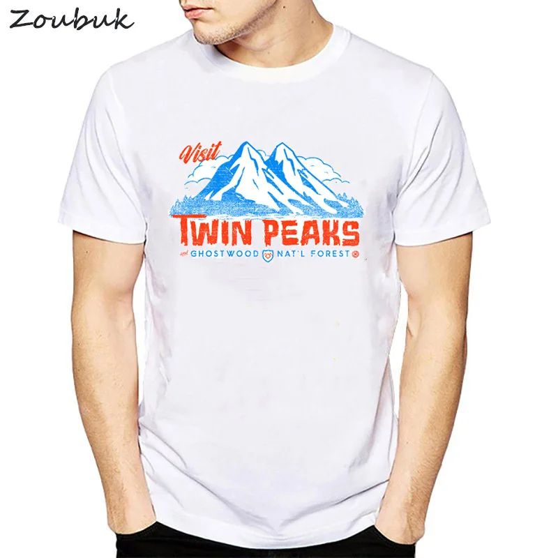 

Hot Sale Visit Twin Peaks Men T Shirts Sheriff Department Men's Meanwhile Summer Style Short Sleeve Male T-shirt