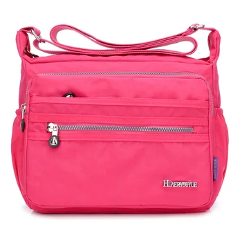 

Fashion Multi-Functional Pockets Women's Shoulder Bag High Quality Durable Waterproof Light Nylon Fabric Messenger Bag Female