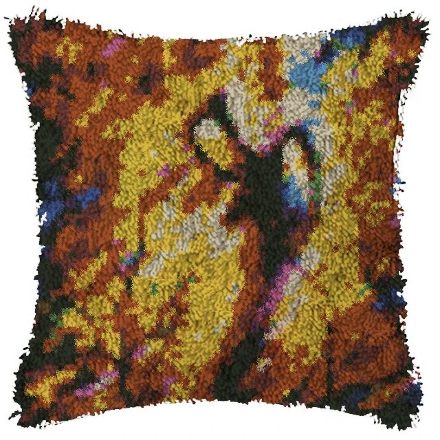 

Latch Hook Cartoon Girl Cushion Kit Pillow Mat DIY Craft 42CM 42CM Cross Stitch Crocheting Cushion Embroidery Needlework