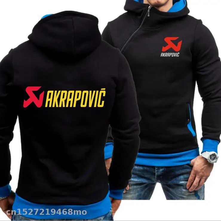 Мужская толстовка для мотогонок, Повседневная Толстовка akrapovic, толстовки для мальчиков, спортивные костюмы, толстовки с боковой молнией - Цвет: Синий