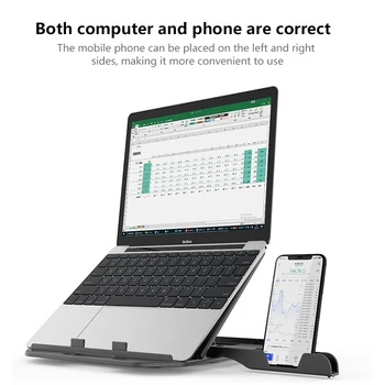 

Height Adjustment Laptop Stand For Macbook Computer 360 Degree Rotating Bottom Notebook Cooling Pad Bracket with phone holder