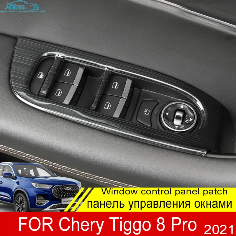 Stainless Steel For Chery Tiggo 8 Pro 2021 2020 Accessories Car Window Switch Cover Control Panel Trim Film Interior Decoration Stainless Steel For Chery Tiggo 8 Pro 2021 2020 Accessories Car Window Switch Cover Control Panel Trim Film Interior Decoration