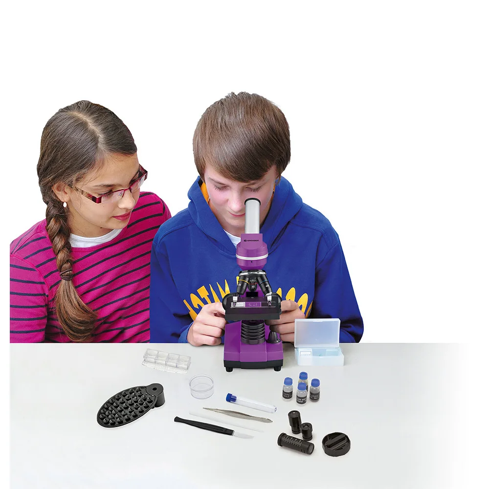 Микроскоп Bresser Junior Biolux SEL 40–1600x, фиолетовый