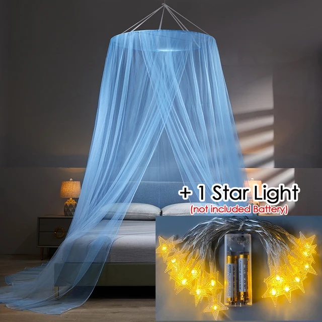 YanYangTian Bed Canopy on the Bed Mosquito Net Baldachin Camping Tent Repellent Tent Insect Curtain Bed Net Blue(1 star light)