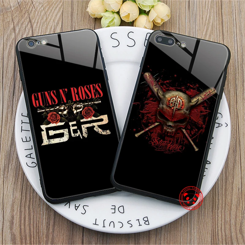 157d Пистолеты n roses Стекло чехол для Xiaomi 8 Lite 9 A1 A2 5X 6X Redmi 4X 6A Примечание 5 6 7 Pro