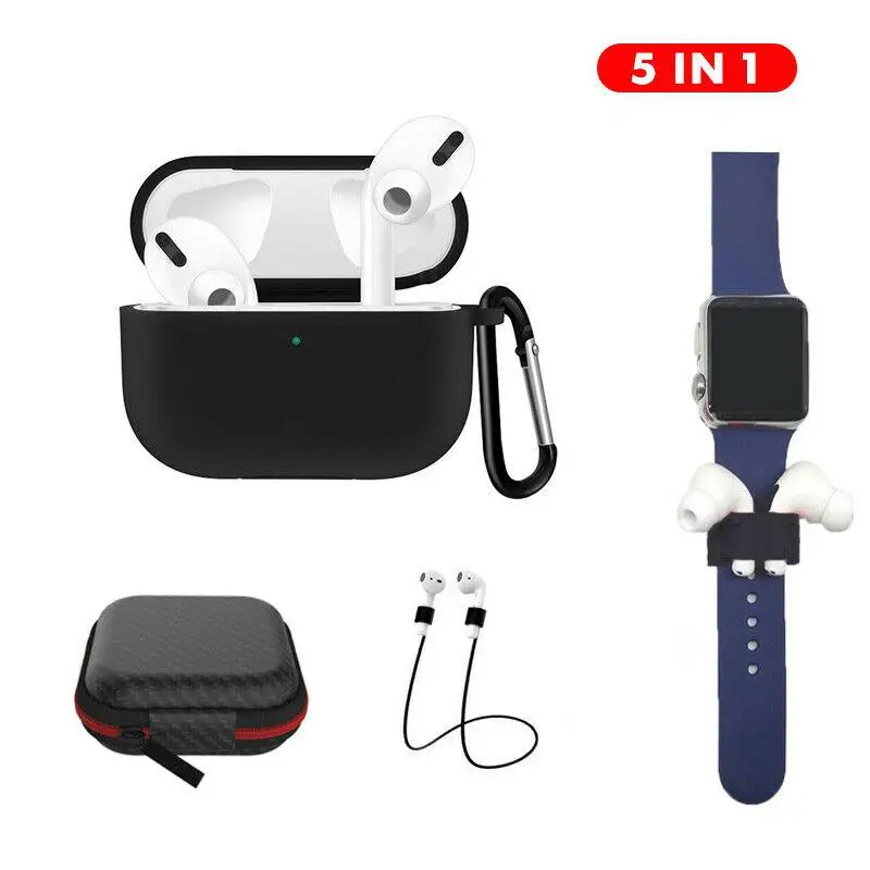 Защитный чехол для наушников EastVita AirPods Pro мягкий силиконовый + карабин ремень