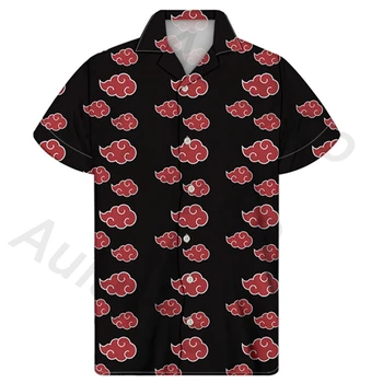 

Aulaygo Akatsuki Anime Print Hawaiian Men Shirts Tropical Tops Summer Short Sleeve Male Button Up Blouse Streetwear Camisas Hot
