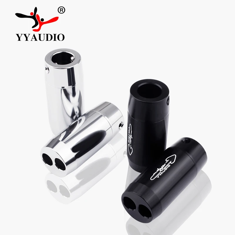 YYAUDIO-DIY HIFI 순수 알루미늄 실버 솔리드 스틸 스피커, 비디오 오디오 케이블 와이어 바지 부츠 동축 y 스플리터, 4 개