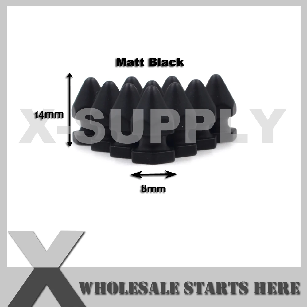 

8x14mm Matt Black Hexagon Metal Screwed Back Spikes For Leather Craft,Jacket,Belt,Bracelets,DIY Dog Collars