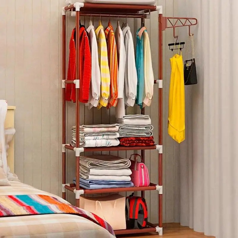 

Standing Clothes Hanging 3 colors Simple Metal Iron Coat Rack Floor Storage Shelf Clothes Hanger Racks Bedroom Furniture