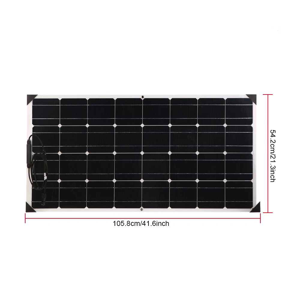 KKMOON гибкие солнечные панели 18V 100W Высококачественная Автомобильная солнечная панель Китай с распределительной коробкой водонепроницаемый IP65 для RV