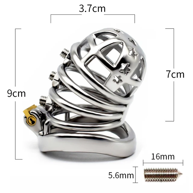 Stainless Steel Penis Lock Chastity Cage Set Small Male Metal Lion Penis  Cage Bondage Belt Cock