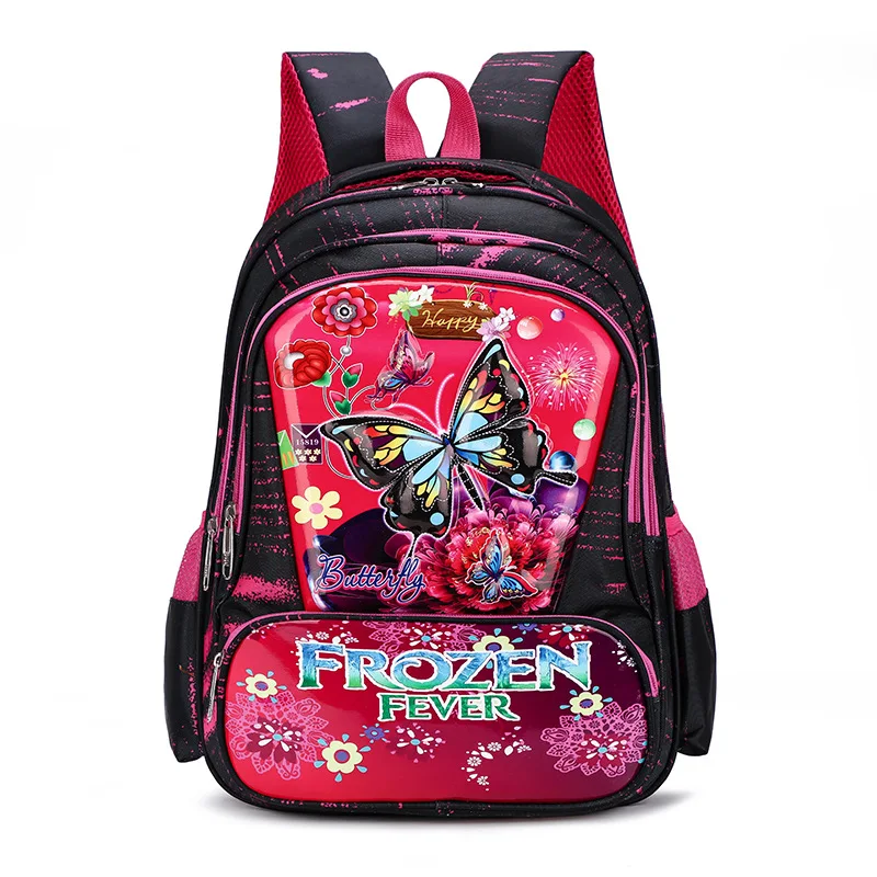 butterfly red Новые детские школьные сумки для девочек 3D Блестящий Кот школьная сумка с бабочкой Рюкзак Детские ортопедические школьные рюкзаки Mochila Escolar - Цвет: butterfly red