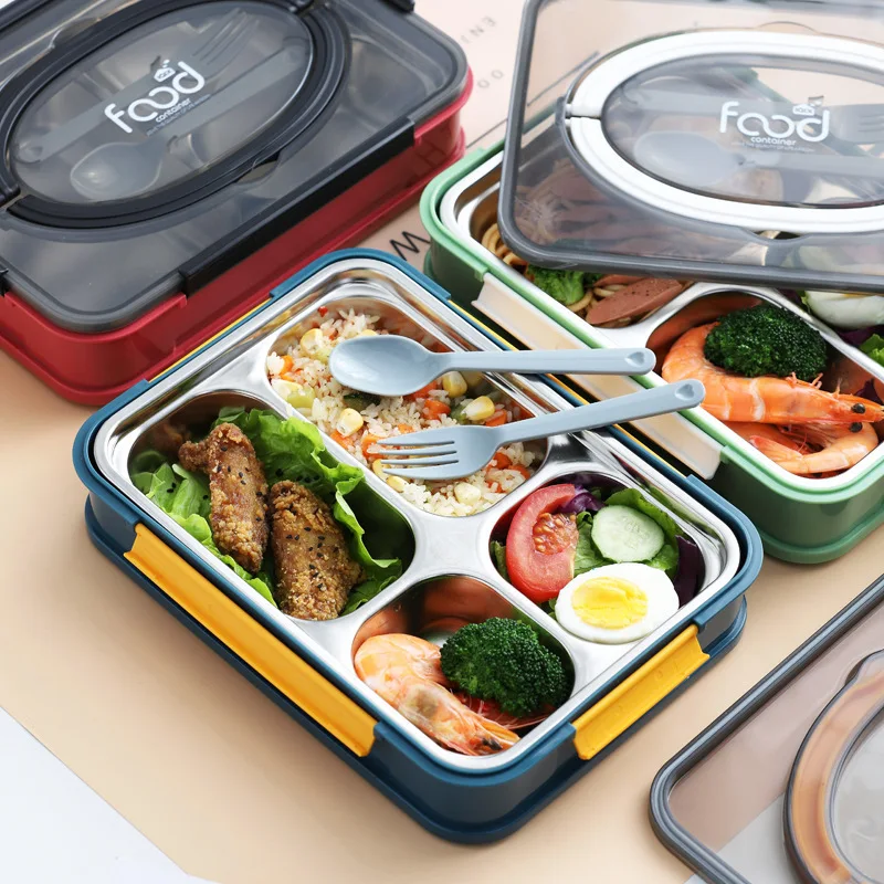 

Portable Lunch Box Stainless Steel Liner Supporting Tableware Silicone Seal Office Worker Children's Bento Box Food Container
