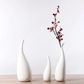 

Nordic decoration home white flower vase ins small fresh simple modern living room home decoration flower arrangement Ceramics