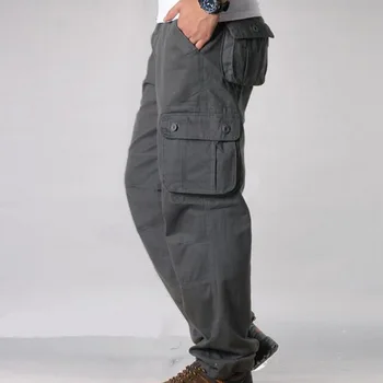 

Mens Cargo Pants Mens Casual Multi Pockets Military Large Size 44 Tactical Pants Men Outwear Army Straight Slacks Long Trousers