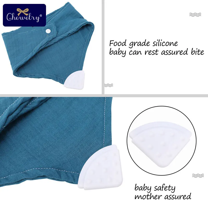 Let's Make Baby Bib Cotton Accessories Newborn Wholesale 1pc Solid Color Snap Button Soft Triangle Towel Baby Feeding Drool Bibs