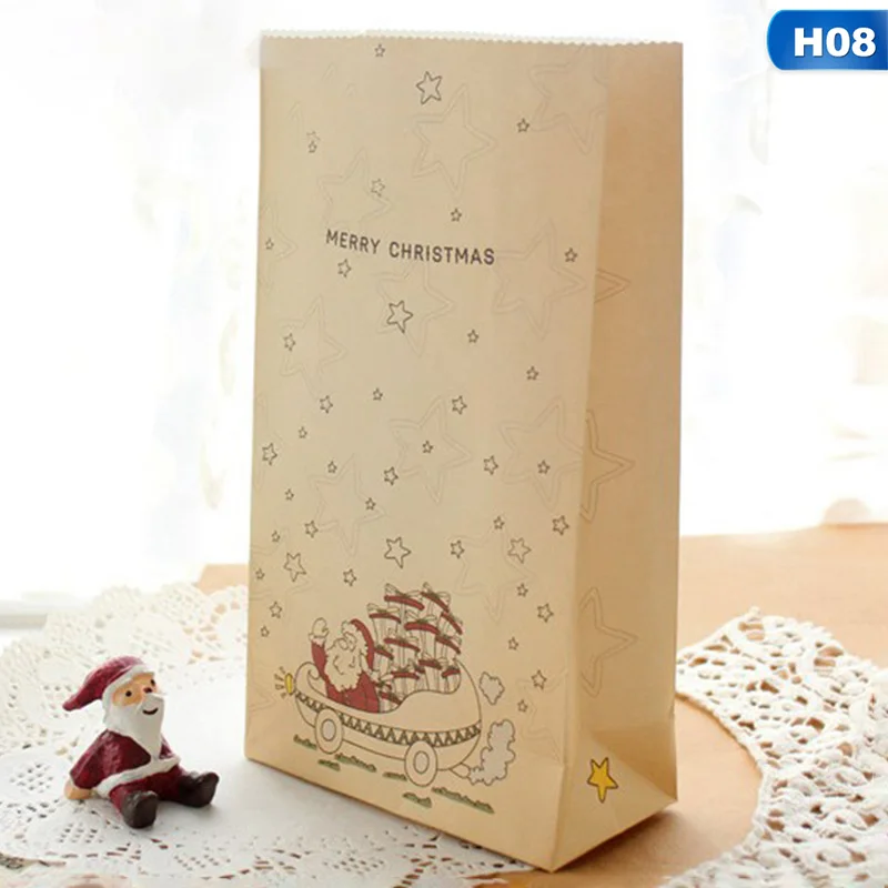 Счастливого Рождества бумажные пакеты снежинка снеговик Рождественская елка еда печенья Подарочная упаковка сумка на день рождения