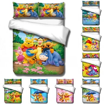 

Disney Cartoon Winnie Bear Stitch Bedding Sets Baby Kids Boys Girls Gift Duvet Covers Pillowcases Comforter Cover Bedclothes