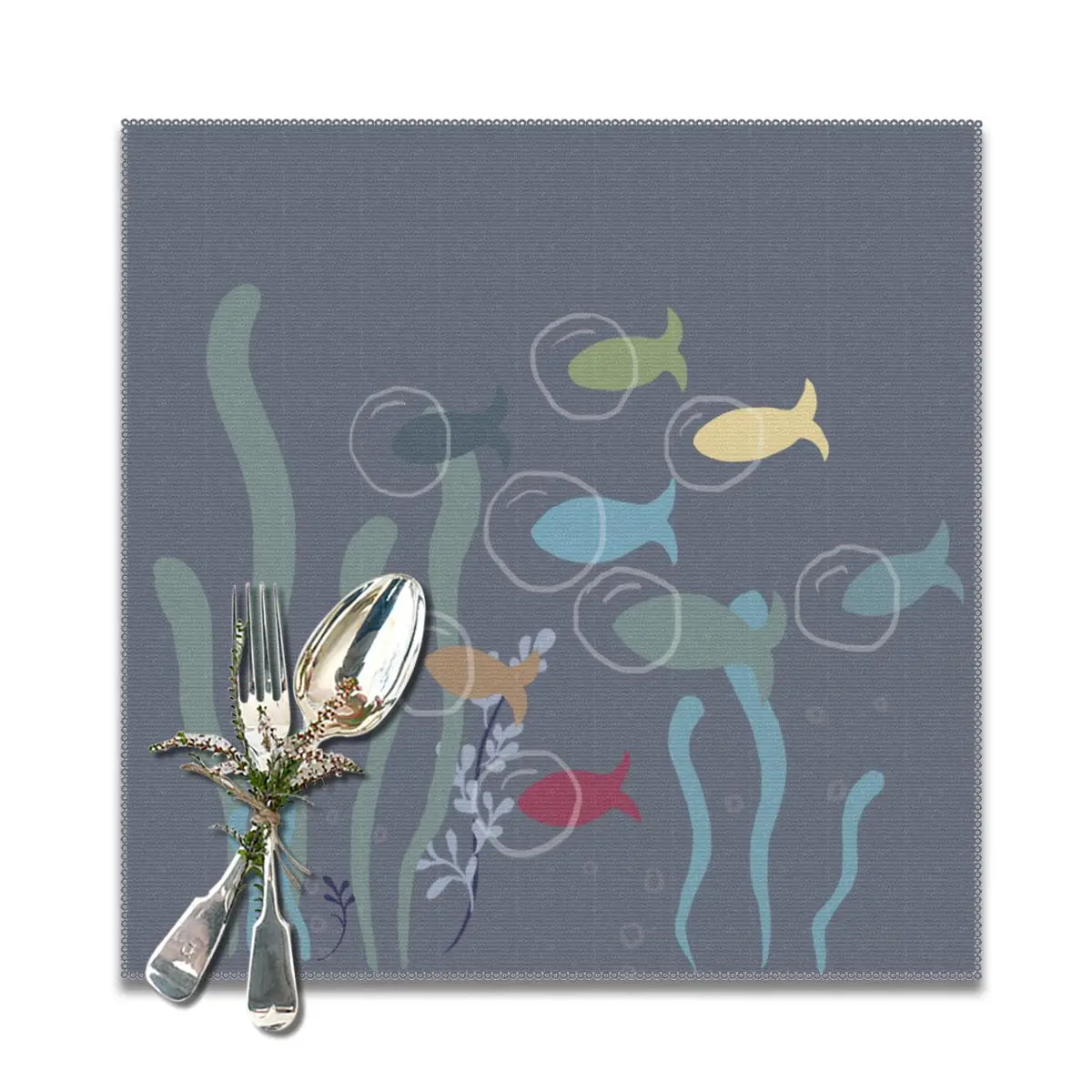 Placemat for dining table CoastersMergulhador Scuba Diver Snorkeling Polyster Cup Coffee Table Mats Kitchen 6pcs Home Decor