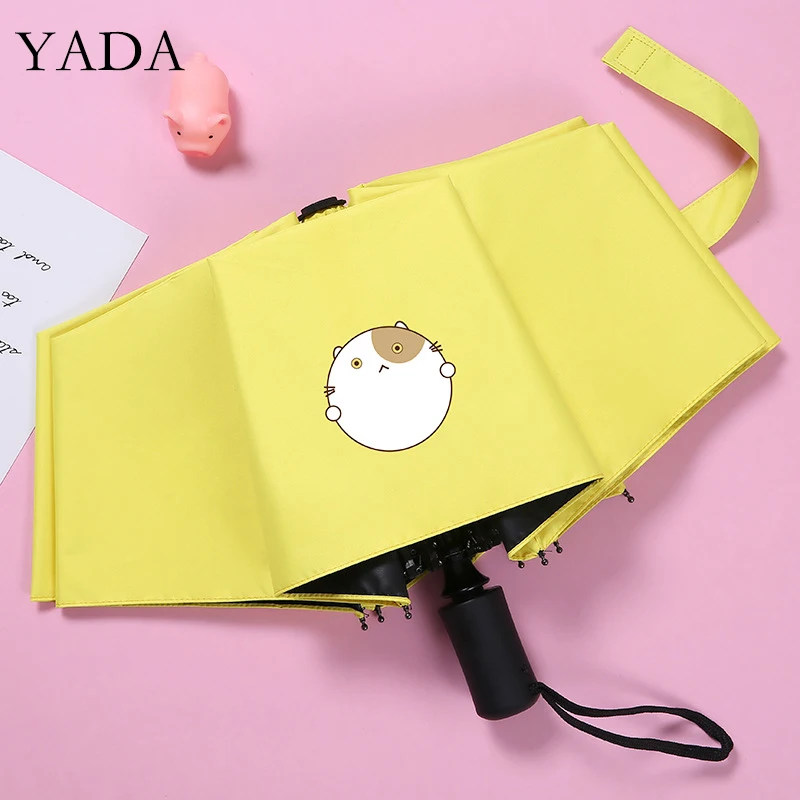 

YADA INS New Cartoons Cat Pattern Automatic Umbrella Fold Women UV Rainproof Anime Umbrella Parasol Rain Sun Umbrellas YD200265