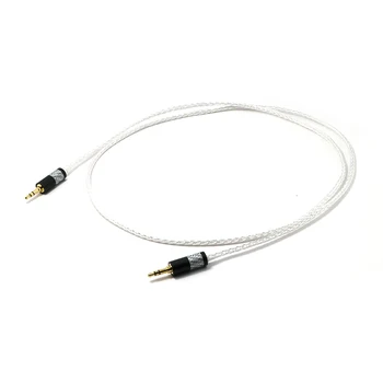 

8 Cores Silver Plated 3.5mm to 3.5mm Stereo Male Upgrade Cable HIFI audio aux cable