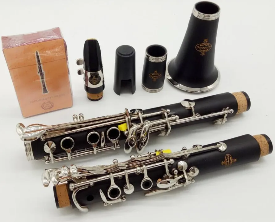 New Buffet Crampon Blackwood Clarinet E13 Model Bb Clarinets Bakelite 17 Keys Musical Instruments with Mouthpiece Reeds