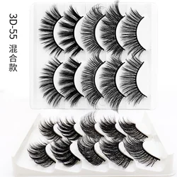 3D Eyelash Packaging  Multi-Layer 5 Pairs Natural Soft Thick Mixed False Eyelash Makeup  EyeLashes Eye Lashes To Make Women Sexy