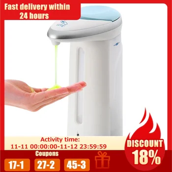 

400ml Automatic Liquid Soap Dispenser Smart Sensor Touchless ABS Sanitizer Dispenser Hand Sanitizer for Kitchen Bathroom School