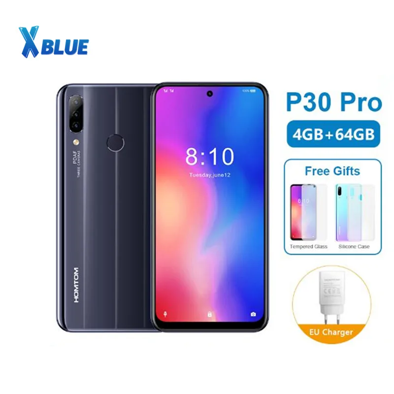 

Original HOMTOM P30 pro 6.41 Inch Android 9.0 Mobile Phone MT6763 Octa Core 4GB 64GB Rear 13MP Triple Cameras Smartphone