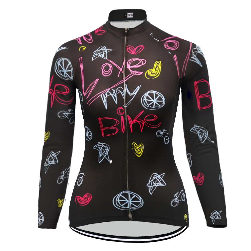 Women S Long Sleeves Winter Fleece Cycling Jersey Or No Fleece Jersey Mujer Ropa Ciclismo Black Biek Clothing Mtb Cycling Jerseys Aliexpress