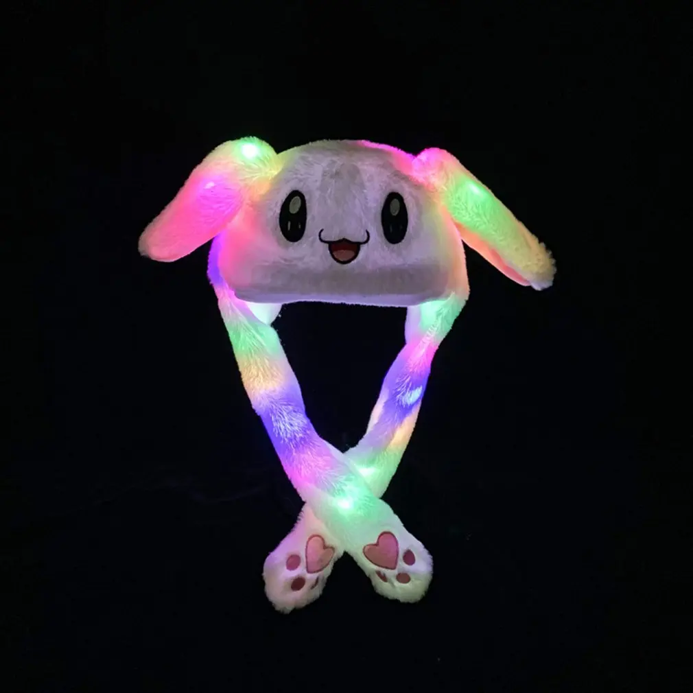 White Rabbit Весенне-осенняя Корейская версия плюшевой шляпы, креативная шапка с ушками, шапка для родителей и детей, милая светящаяся шапка с рисунком - Цвет: White Rabbit