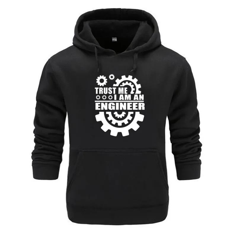 black Горячая Мода мужские толстовки trust me Я инженер зима осень с капюшоном забавные толстовки Толстовка Инженерная толстовка с изображением экипировки - Цвет: black