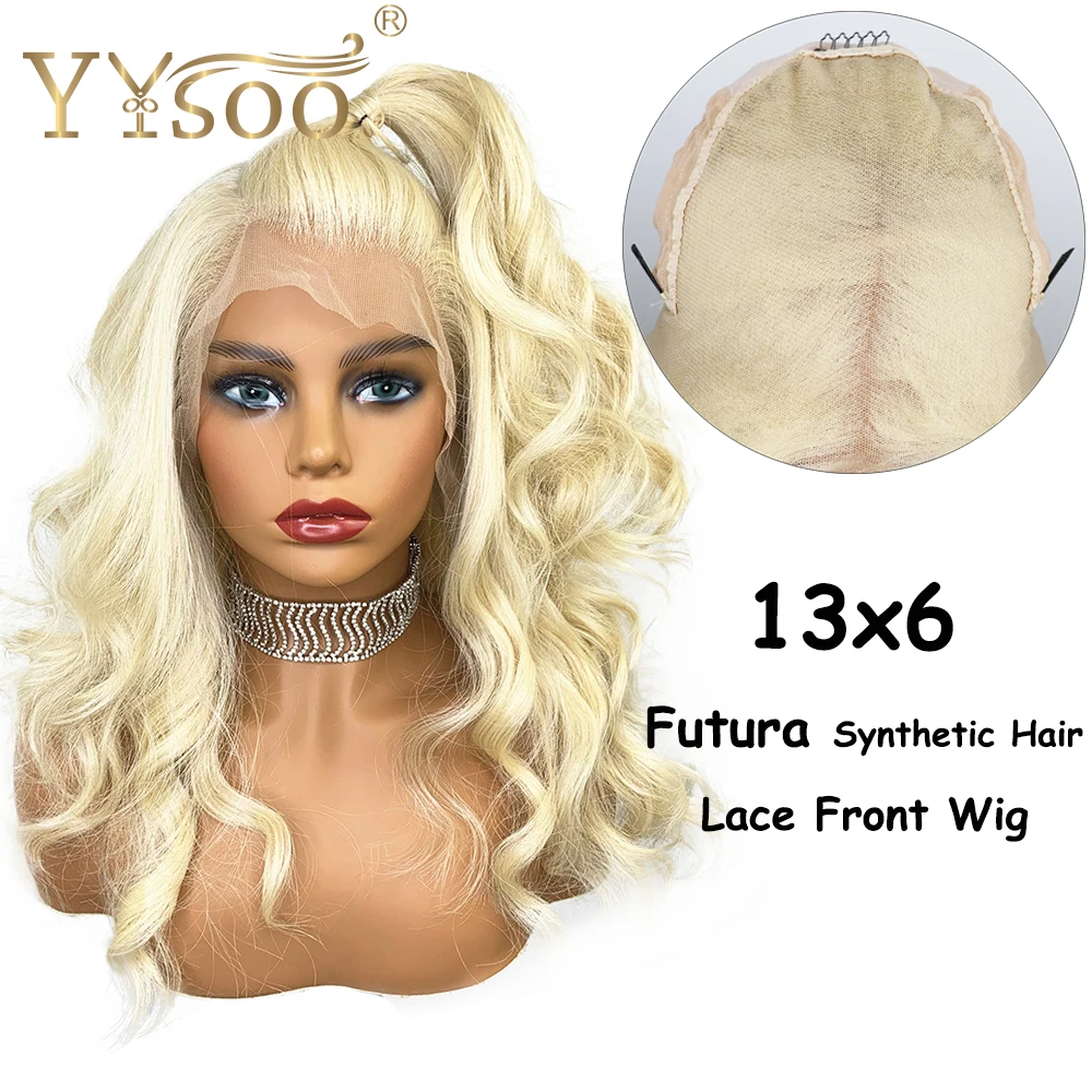 YYsoo блондинка 13x6 синтетический Синтетические волосы на кружеве парик Futura Janpan термостойкие волокна волос синтетические кружева парик для черных Для женщин детскими волосами