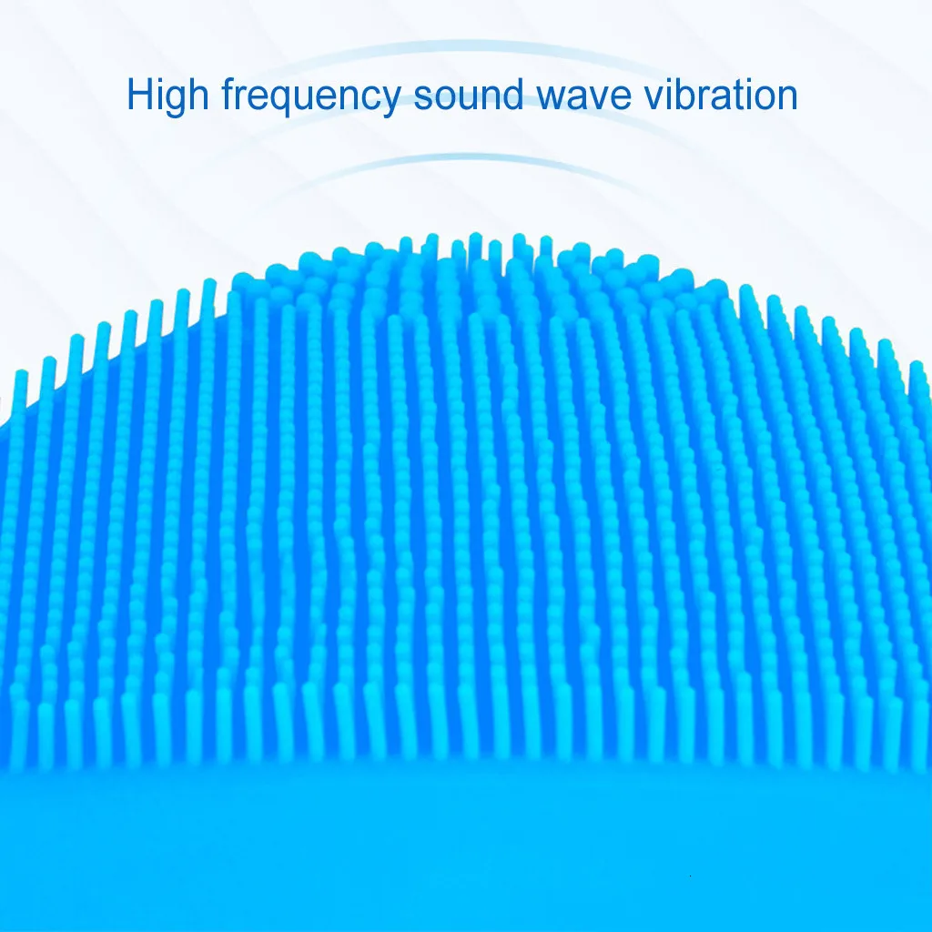 Ультразвуковая Очищающая щетка для лица, устройство с силиконовым питанием, очиститель для лица, портативное Удаление пор и грязи, черная головка, прыщи, контроль жирности кожи