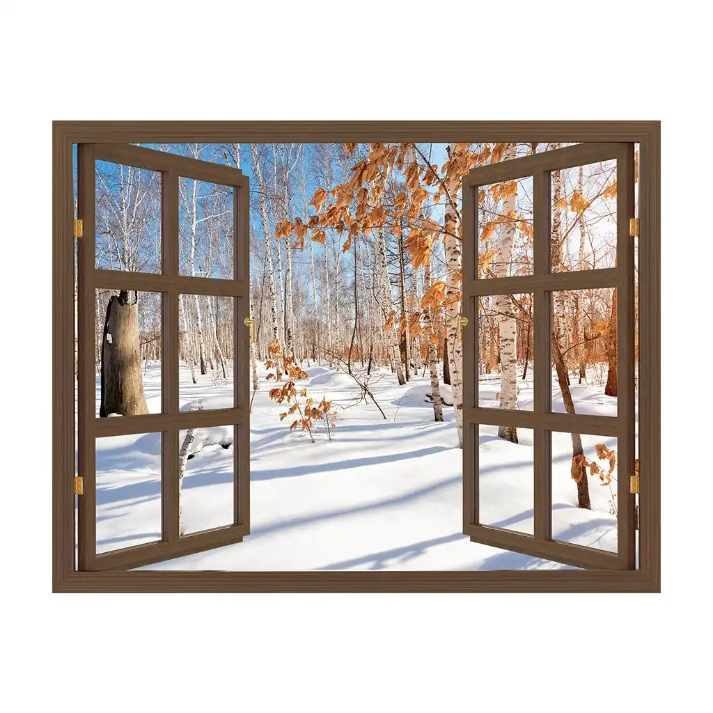 3d Wall Sticker Beautiful Snow Scene Family Home Decor Bedroom Living Room Tv Wall Sticker Mural Wallpaper Door Stickers Decal Wall Stickers Aliexpress