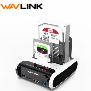

Wavlink USB 3.0 SATA HDD 2.5"3.5" External Hard Drive Docking Station 5Gbps Offline Clone Card Reader for Hard Drive up to 10TB